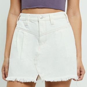 Free People White Side Car Mini Skirt